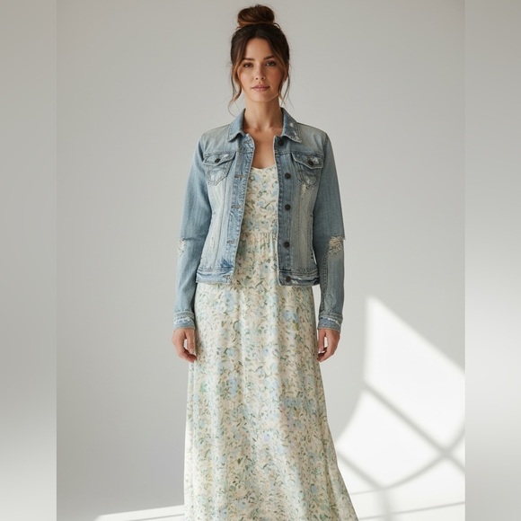 Abercrombie & Fitch Jackets & Blazers - Y2K vintage Abercrombie & Fitch trucker distressed Light Blue Denim Jacket